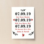 Personalised Anniversary Gift Special Dates Husband Wife Gift