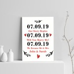 Personalised Anniversary Gift Special Dates Husband Wife Gift