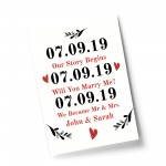 Personalised Anniversary Gift Special Dates Husband Wife Gift