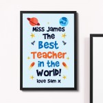 Best Teacher In The World Print Framed Gift For Teacher Thankyou