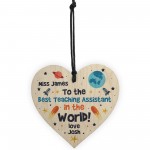 Best Teaching Assistant PERSONALISED Wooden Heart Nursery