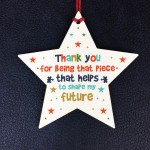 Wooden Star Plaque Thank You Gift For Techer Assistant Leaving