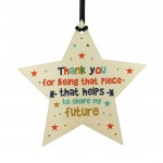 Wooden Star Plaque Thank You Gift For Techer Assistant Leaving