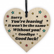 Colleague Leaving Work Gifts Wooden Heart Sign New Job Gifts