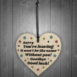 Colleague Leaving Work Gifts Wooden Heart Sign New Job Gifts