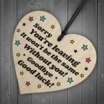 Colleague Leaving Work Gifts Wooden Heart Sign New Job Gifts