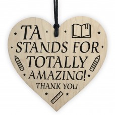 Teaching Assistant TA Gifts Wooden Heart End Of Term Leaving 