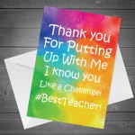 Teacher Thank You Card Funny Leaving School Nursery Preschool