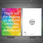 Teacher Thank You Card Funny Leaving School Nursery Preschool