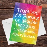 Teacher Thank You Card Funny Leaving School Nursery Preschool