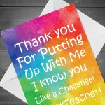 Teacher Thank You Card Funny Leaving School Nursery Preschool