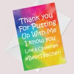 Teacher Thank You Card Funny Leaving School Nursery Preschool