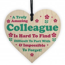 Colleague Leaving Job Gifts Co-Worker Novelty Wooden Heart Sign