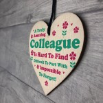 Colleague Leaving Job Gifts Co-Worker Novelty Wooden Heart Sign