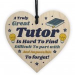 Thank You Gift For Tutor Teacher Wood Hanging Heart Leaving Gift