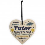 Thank You Gift For Tutor Teacher Wood Hanging Heart Leaving Gift