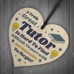 Thank You Gift For Tutor Teacher Wood Hanging Heart Leaving Gift