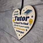 Thank You Gift For Tutor Teacher Wood Hanging Heart Leaving Gift
