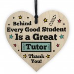 TUTOR Gift Wood Heart Thank You Teacher Tutor Friendship