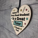 TUTOR Gift Wood Heart Thank You Teacher Tutor Friendship