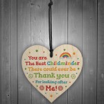 Thank You Childminder Gift Wood Heart Leaving Nursery Teacher