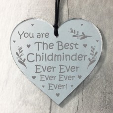 Best Childminder Ever Thank You Gift Mirror Heart Leaving Gift