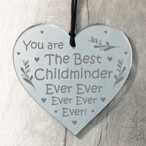 Best Childminder Ever Thank You Gift Mirror Heart Leaving Gift