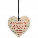 Childminder Thank You Gift Wood Hanging Heart Teacher Friendship