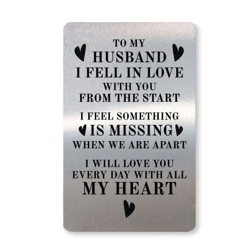 Valentines Anniversary Gift Husband Metal Wallet Insert Gift