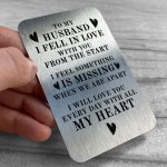 Valentines Anniversary Gift Husband Metal Wallet Insert Gift