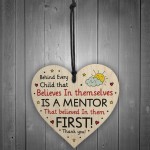 Mentor Gift Special Thank You Gift Wood Hanging Heart Friendship