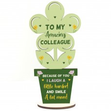 Special Thank You Friend Gift Wood Flower Colleague Gift Sign