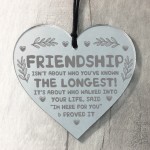 Friendship Plaque Engraved Hanging Heart Gift For Best Friend