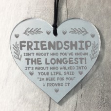 Friendship Plaque Engraved Hanging Heart Gift For Best Friend