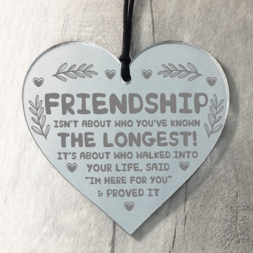 Friendship Plaque Engraved Hanging Heart Gift For Best Friend