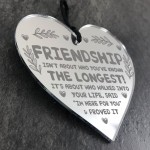 Friendship Plaque Engraved Hanging Heart Gift For Best Friend