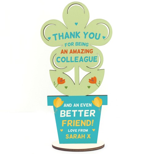 Special Thank You Friend Gift Flower Personalised Colleague Gift