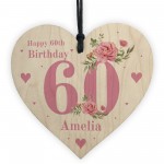 Personalised 60th Birthday Card Mum Sister Auntie Friend Heart