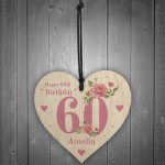 Personalised 60th Birthday Card Mum Sister Auntie Friend Heart