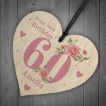 Personalised 60th Birthday Card Mum Sister Auntie Friend Heart