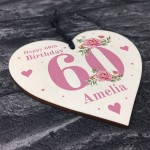 Personalised 60th Birthday Card Mum Sister Auntie Friend Heart