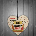 Fun Gift For Teacher Wood Heart Personalised Thank You Leaving