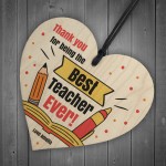Fun Gift For Teacher Wood Heart Personalised Thank You Leaving