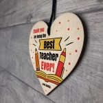 Fun Gift For Teacher Wood Heart Personalised Thank You Leaving