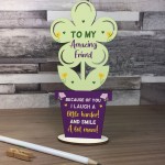 Special Gift For Best Friend Wood Flower Friendship Plaque