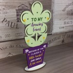 Special Gift For Best Friend Wood Flower Friendship Plaque