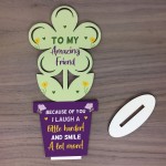 Special Gift For Best Friend Wood Flower Friendship Plaque