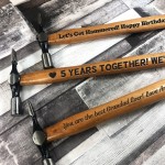 5 Year Anniversary Engraved Hammer Gift For Boyfriend Husband