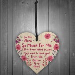 Thank You Friendship Gift Wooden Heart Best Friend Plaque Gift