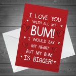 FUNNY Husband Boyfriend Anniversary Birthday Card Rude Card